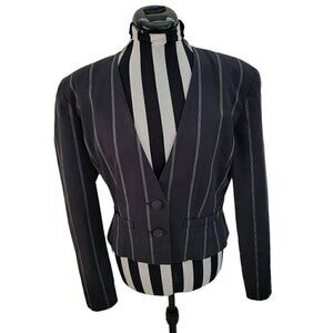 Vintage Christian Aujard Paris Cropped Pinstripe Jacket -Very 80's - Very Hot